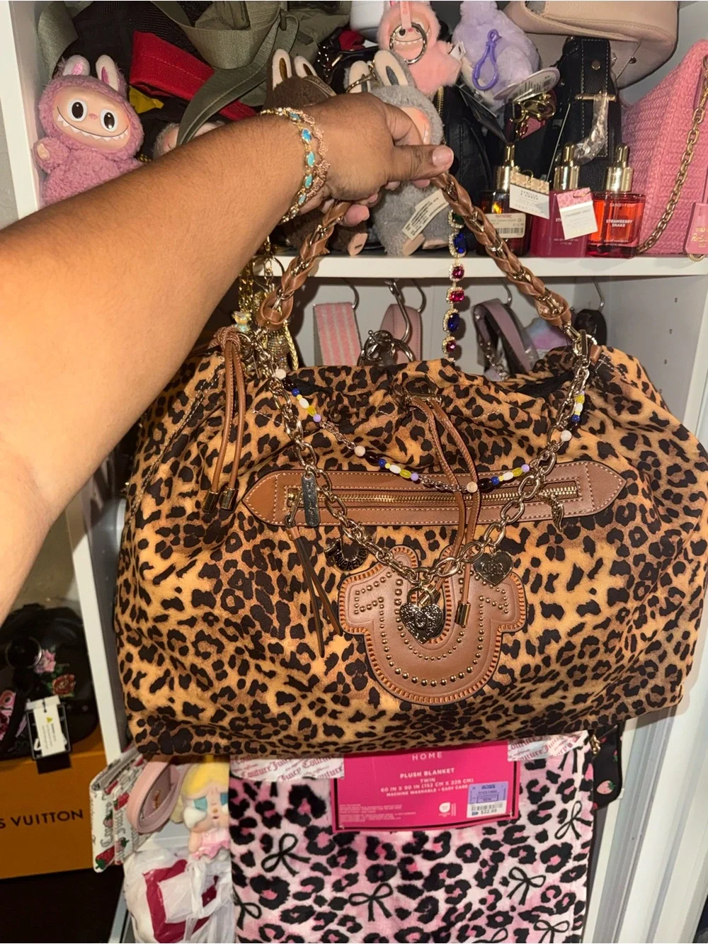 True Religion Leopard Print Tote Bag